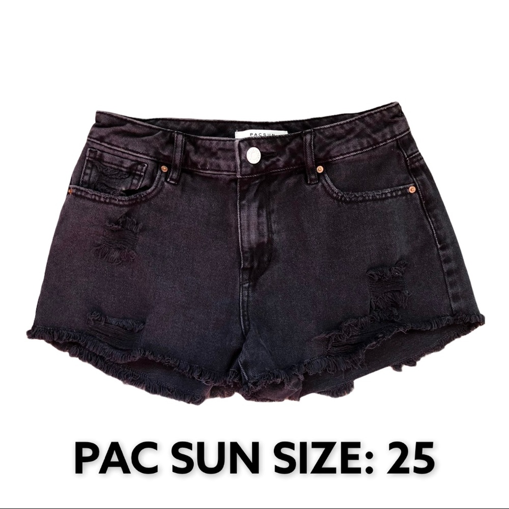 PAC SUN Black High-rise Festival Shorts Size: 25